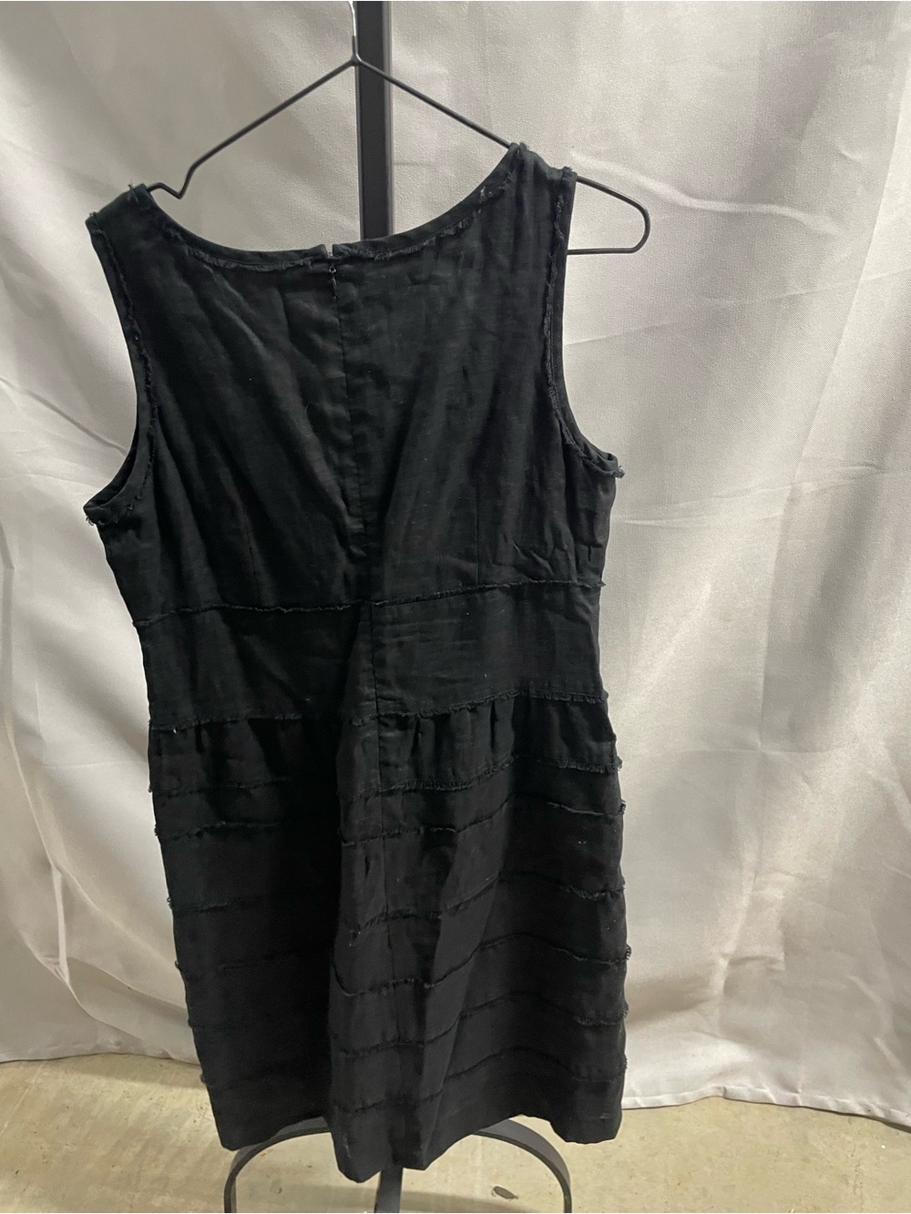 Talbots linen Black Sleeveless Tiered Shift Dress